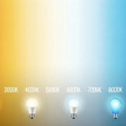 Temperatura barwowa światła - skala od ciepłej 1000K do zimnej 10000K