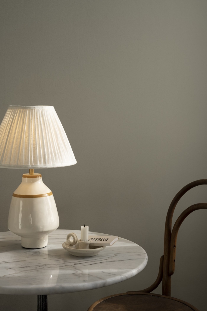 Lniany abażur plisowany w stylu retro