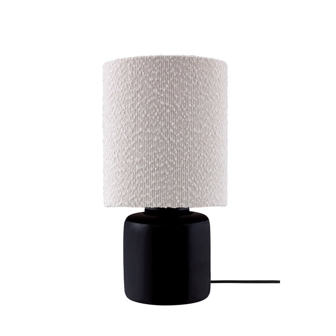 Czarna lampa stołowa japandi boucle Florian 39cm Globen Lighting 02