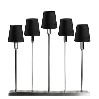 Lampa świąteczna Soft chrom duża czarne abażury