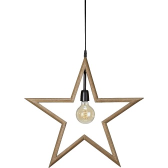 Lampa drewniana świąteczna gwiazda Farm naturalna