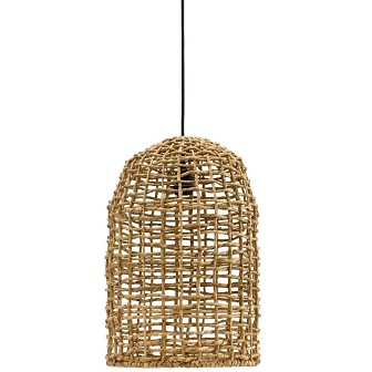 Duża ażurowa wiklinowa lampa wisząca Ava 41cm