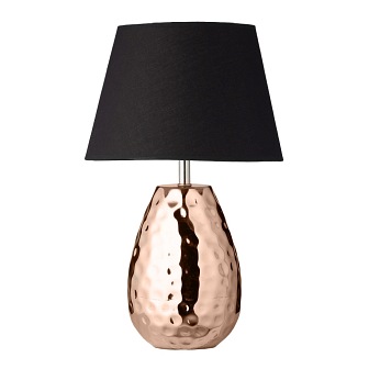 LAMPA STOŁOWA MATHILDE MIEDŹ 20CM Z ABAŻUREM